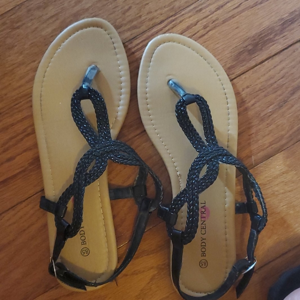 Black Thong/Camel in-step Summer/Spring Sandals